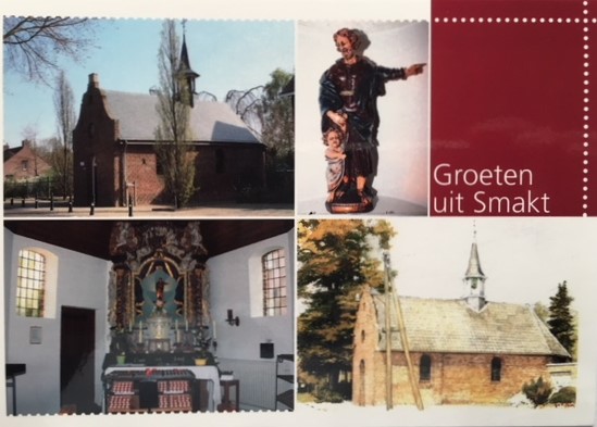 Een mooie Postkaart met daarop afbeeldingen van de St. Jozefkapel. Prijs € 1,00
